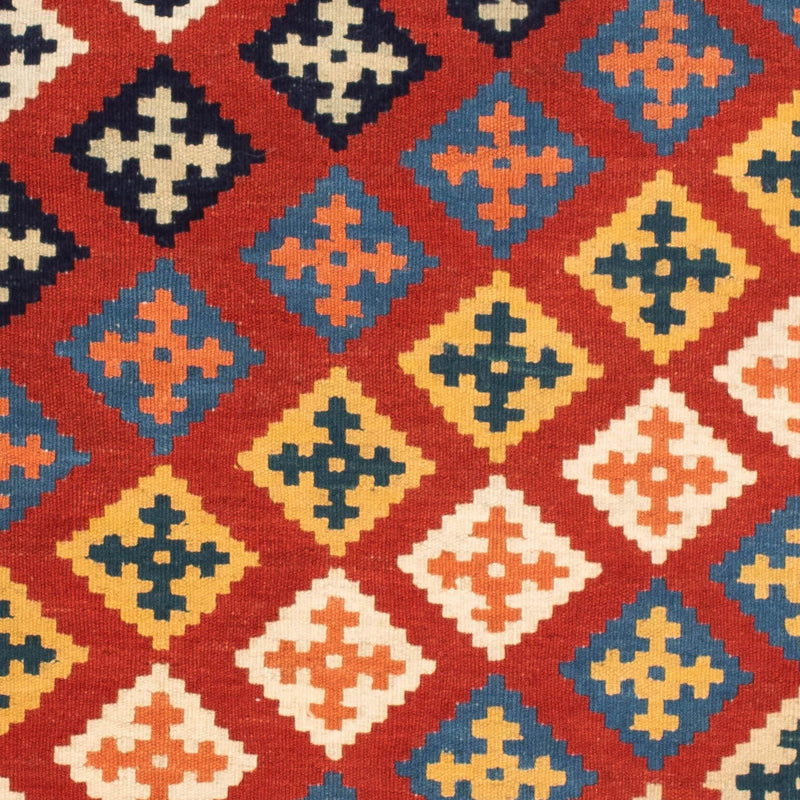 Tappeto Kelim - Orientale quadrato  - 105 x 103 cm - rosso scuro