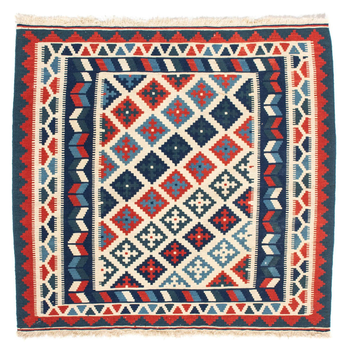 Tappeto Kelim - Orientale quadrato  - 100 x 100 cm - beige
