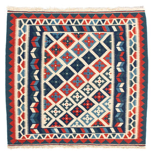 Tappeto Kelim - Orientale quadrato  - 100 x 100 cm - beige