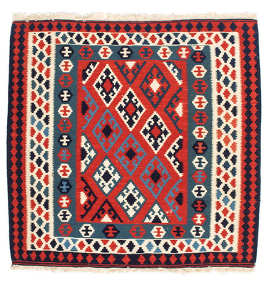 Tappeto Kelim - Orientale quadrato  - 104 x 103 cm - rosso scuro