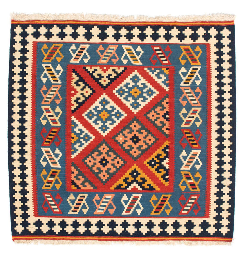 Tappeto Kelim - Orientale quadrato  - 105 x 103 cm - rosso scuro