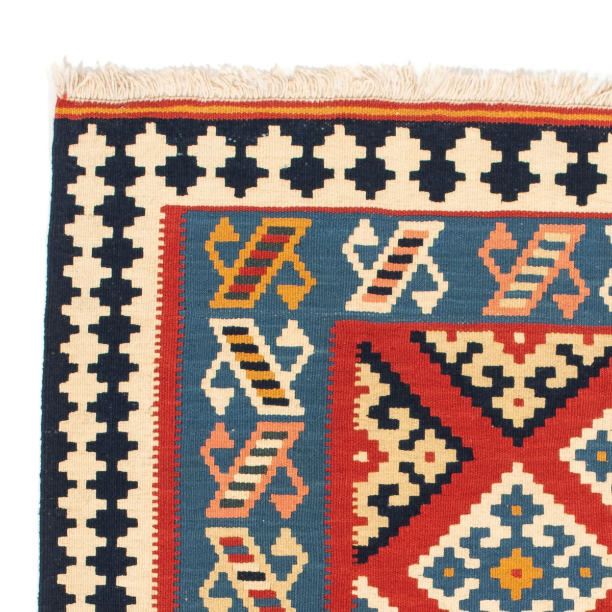 Tappeto Kelim - Orientale quadrato  - 105 x 103 cm - rosso scuro