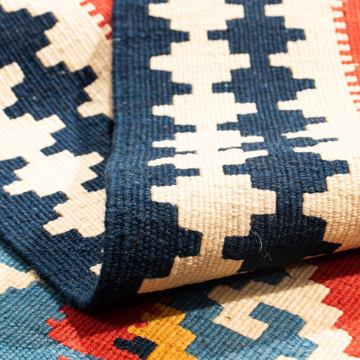 Tappeto Kelim - Orientale quadrato  - 105 x 103 cm - rosso scuro