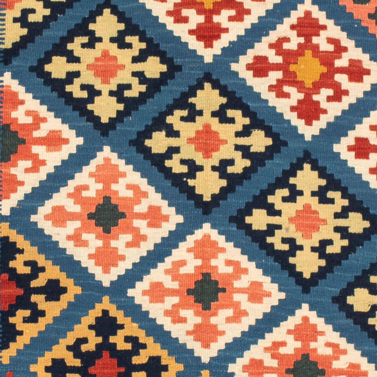 Tappeto Kelim - Orientale quadrato  - 106 x 102 cm - blu scuro