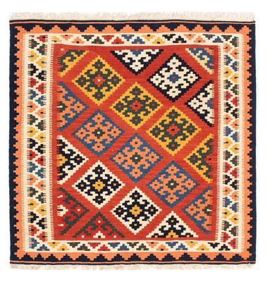 Tappeto Kelim - Orientale quadrato  - 106 x 104 cm - rosso