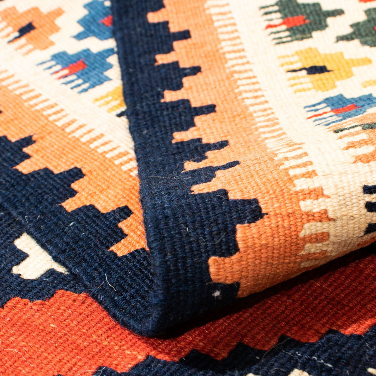 Tappeto Kelim - Orientale quadrato  - 106 x 104 cm - rosso