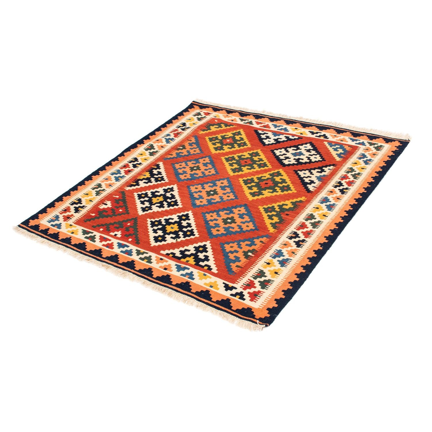 Tappeto Kelim - Orientale quadrato  - 106 x 104 cm - rosso