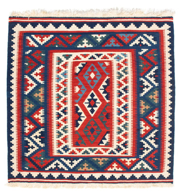 Tappeto Kelim - Orientale quadrato  - 98 x 93 cm - blu scuro