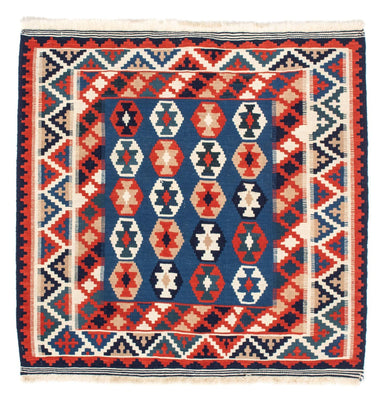 Tappeto Kelim - Orientale quadrato  - 103 x 100 cm - blu scuro