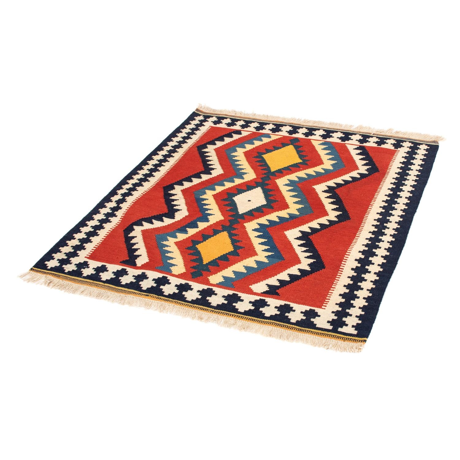 Tappeto Kelim - Orientale quadrato  - 100 x 97 cm - rosso
