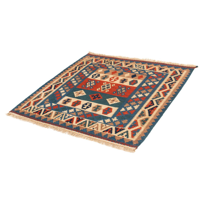 Tappeto Kelim - Orientale quadrato  - 102 x 100 cm - blu