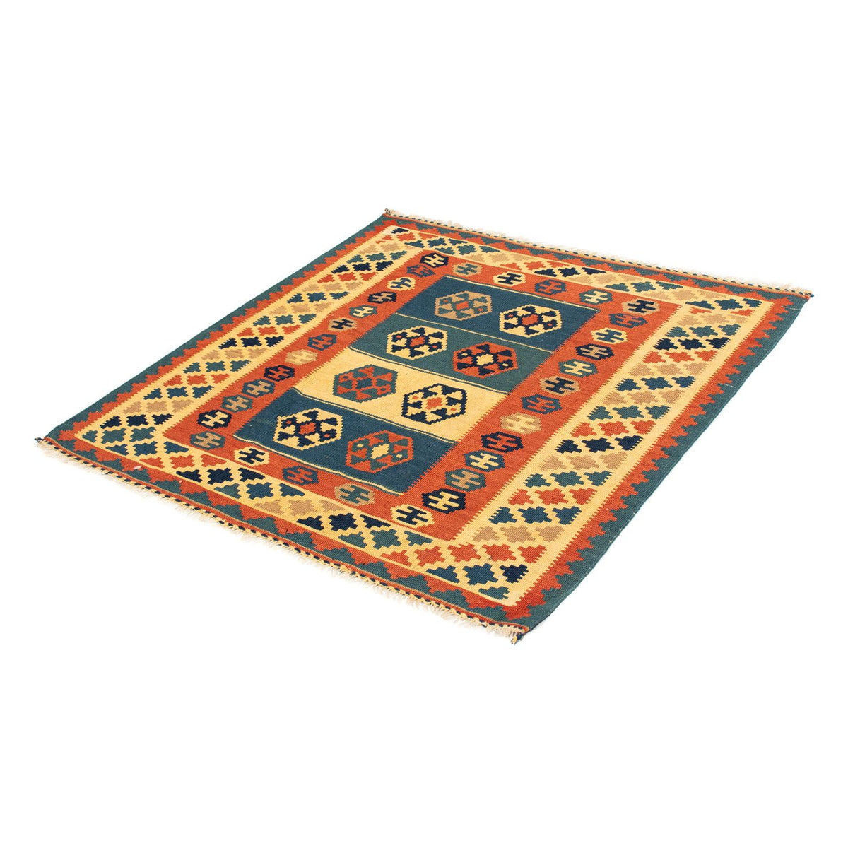 Tappeto Kelim - Orientale quadrato  - 100 x 100 cm - multicolore