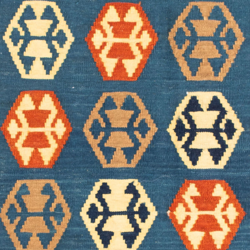 Tappeto Kelim - Orientale quadrato  - 102 x 95 cm - blu scuro