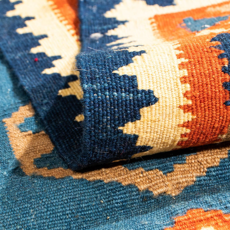 Tappeto Kelim - Orientale quadrato  - 102 x 95 cm - blu scuro