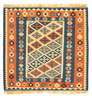 Tappeto Kelim - Orientale quadrato  - 100 x 98 cm - multicolore