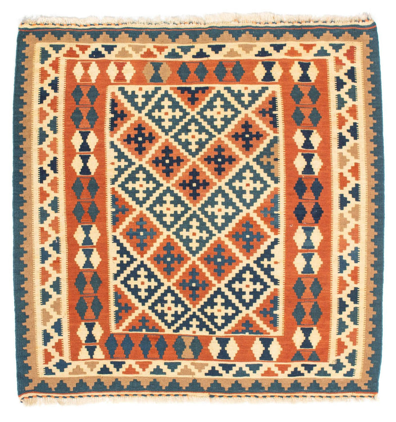 Tappeto Kelim - Orientale quadrato  - 105 x 103 cm - arancione