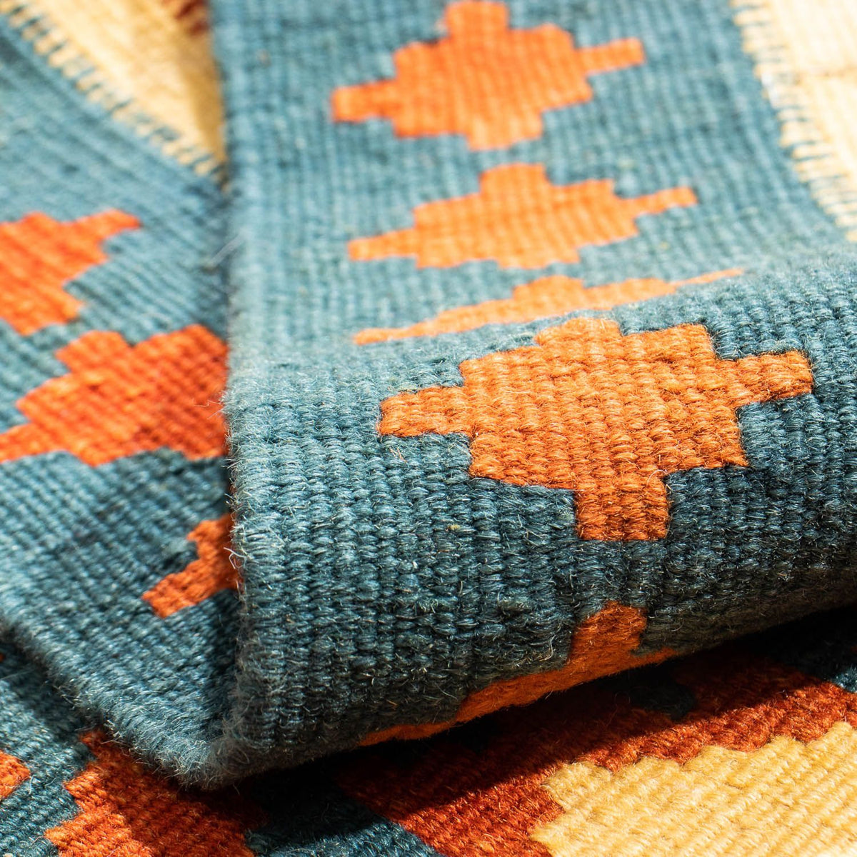 Tappeto Kelim - Orientale quadrato  - 103 x 103 cm - ruggine