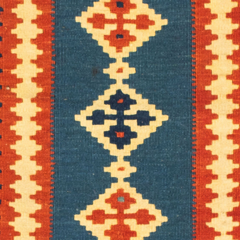 Tappeto Kelim - Orientale quadrato  - 100 x 100 cm - blu scuro