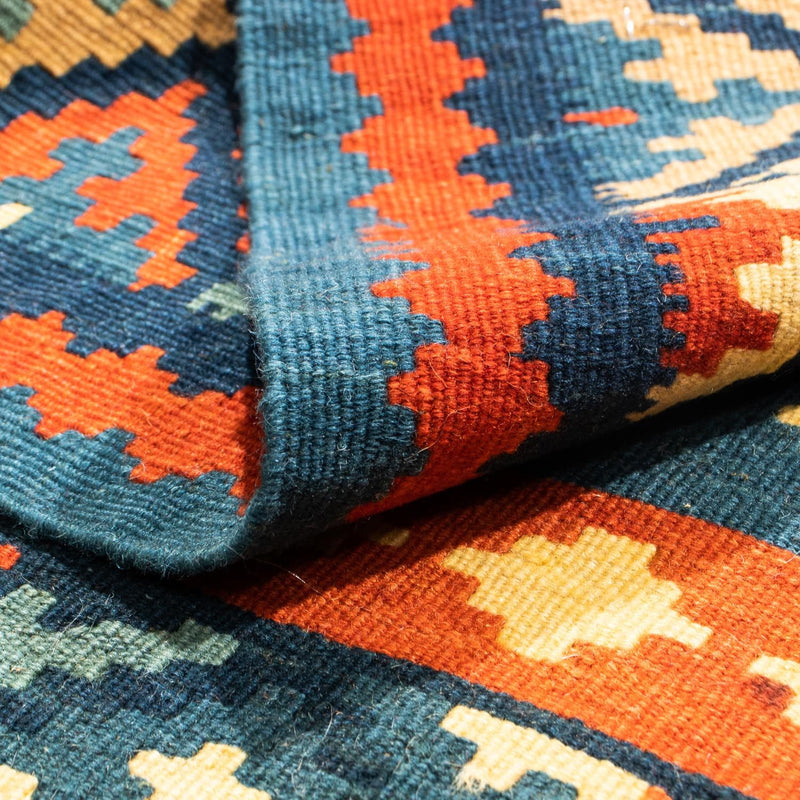 Tappeto Kelim - Orientale quadrato  - 100 x 100 cm - blu scuro