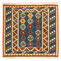 Tappeto Kelim - Orientale quadrato  - 105 x 103 cm - blu scuro