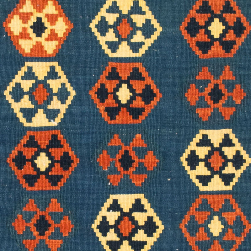 Tappeto Kelim - Orientale quadrato  - 105 x 103 cm - blu scuro