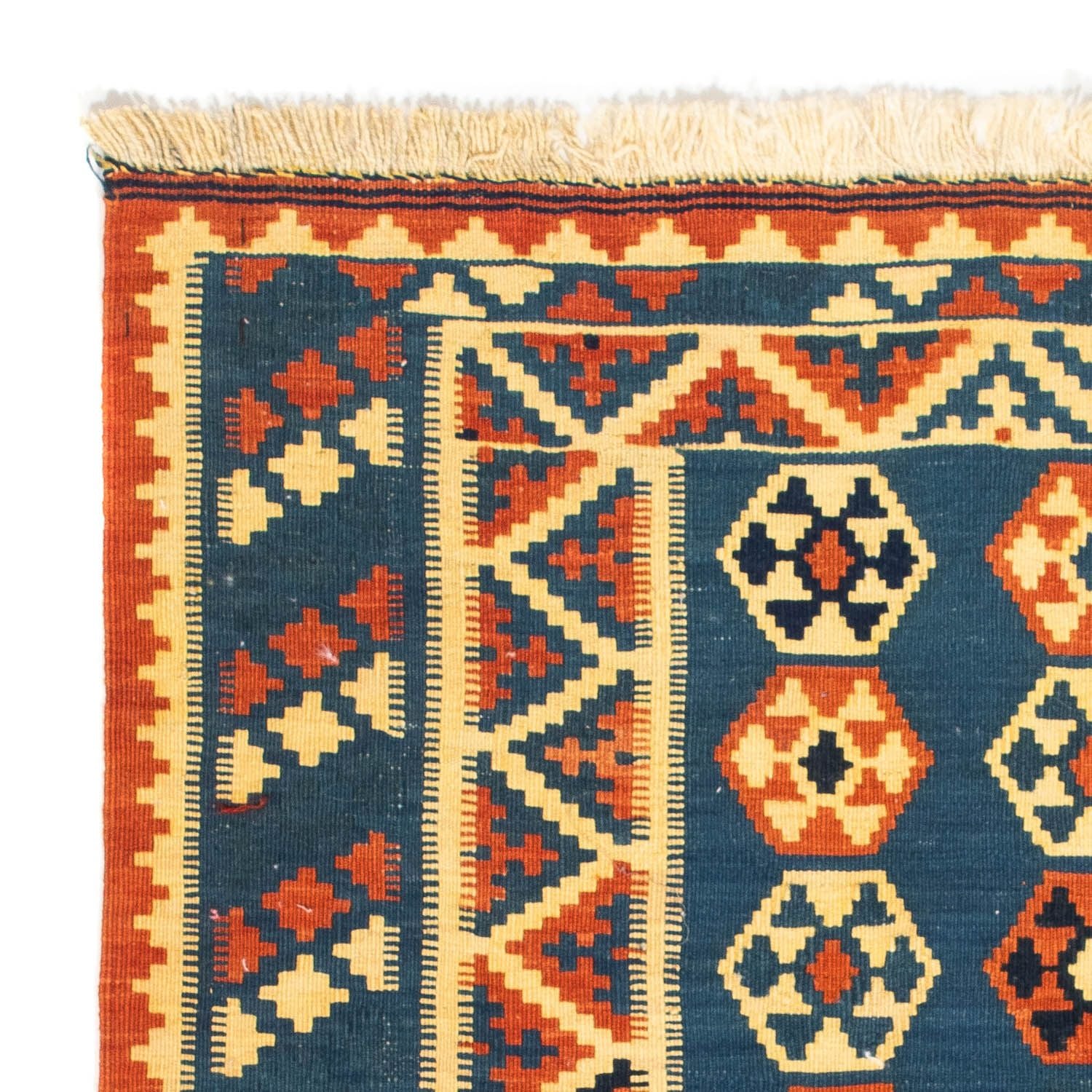Tappeto Kelim - Orientale quadrato  - 105 x 103 cm - blu scuro