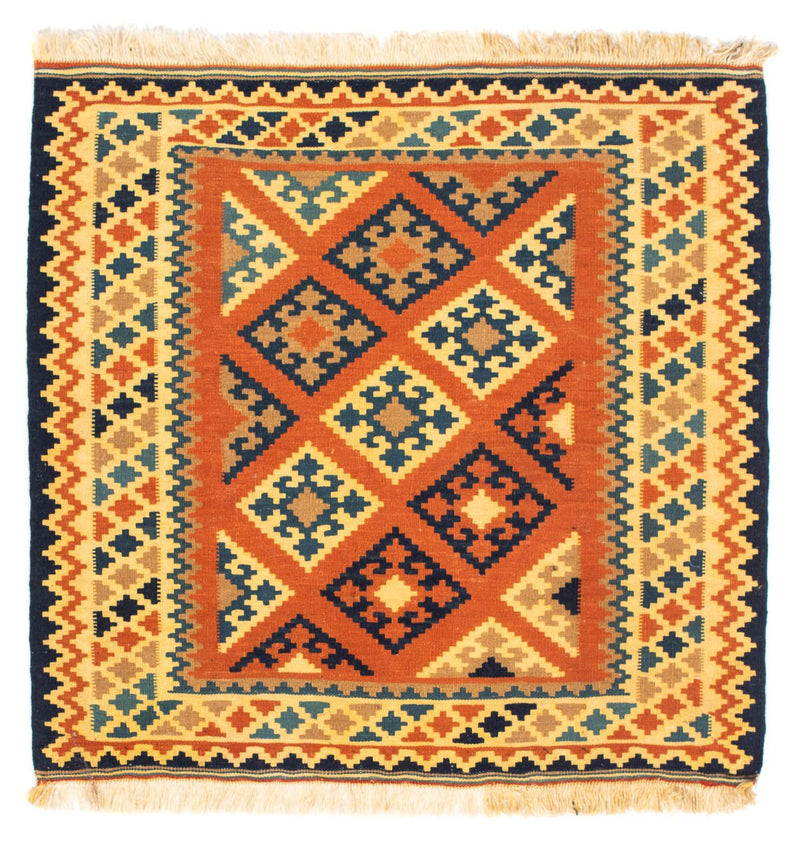 Tappeto Kelim - Orientale quadrato  - 103 x 100 cm - ruggine