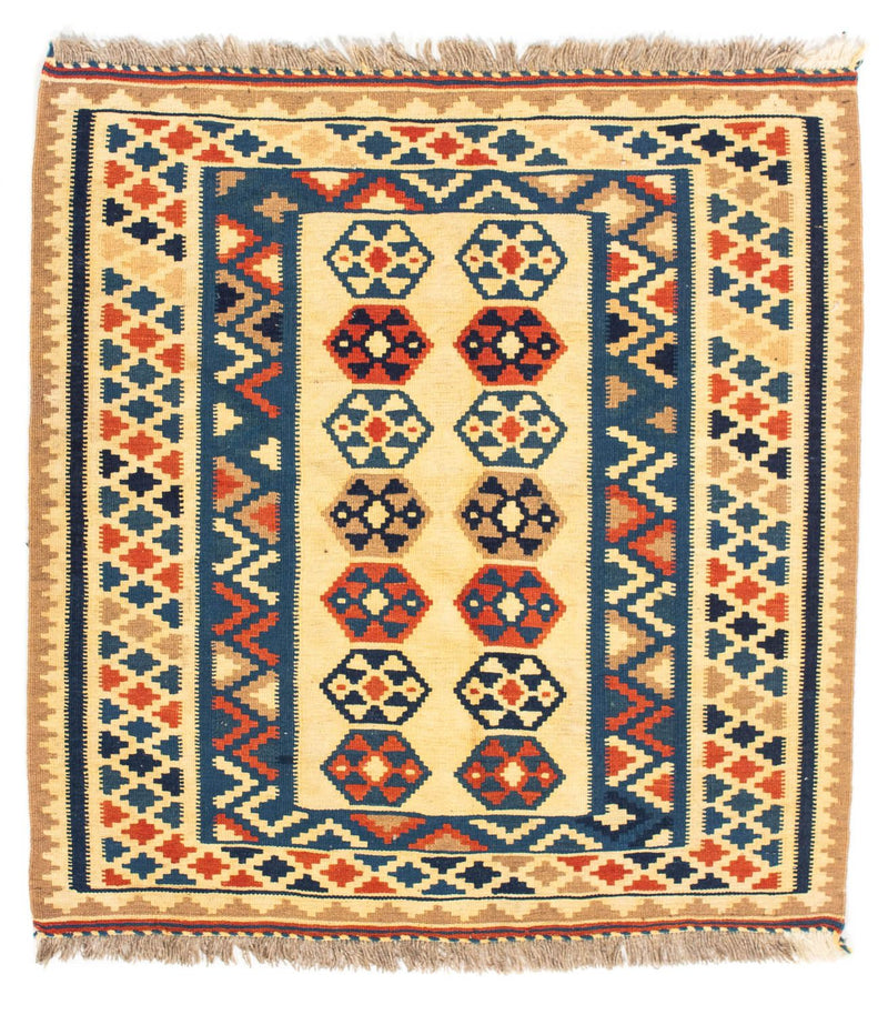 Tappeto Kelim - Orientale quadrato  - 103 x 100 cm - beige