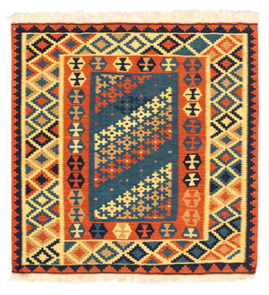 Tappeto Kelim - Orientale quadrato  - 105 x 100 cm - multicolore