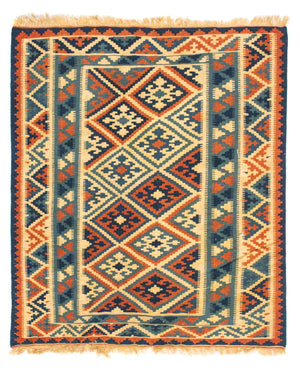 Tappeto Kelim - Orientale quadrato  - 105 x 95 cm - multicolore