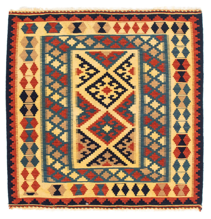 Tappeto Kelim - Orientale quadrato  - 100 x 100 cm - blu
