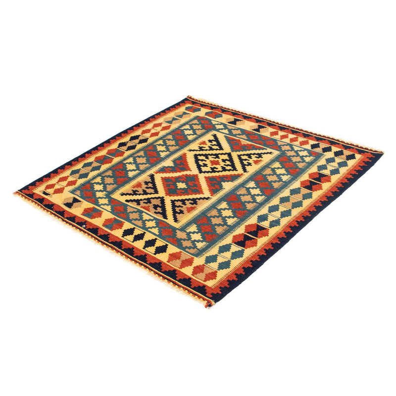 Tappeto Kelim - Orientale quadrato  - 100 x 100 cm - blu