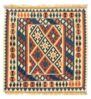 Tappeto Kelim - Orientale quadrato  - 106 x 100 cm - multicolore