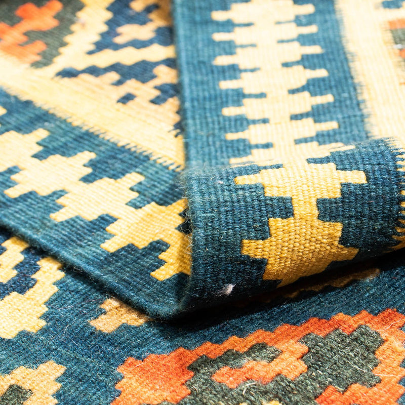 Tappeto Kelim - Orientale quadrato  - 107 x 100 cm - blu scuro