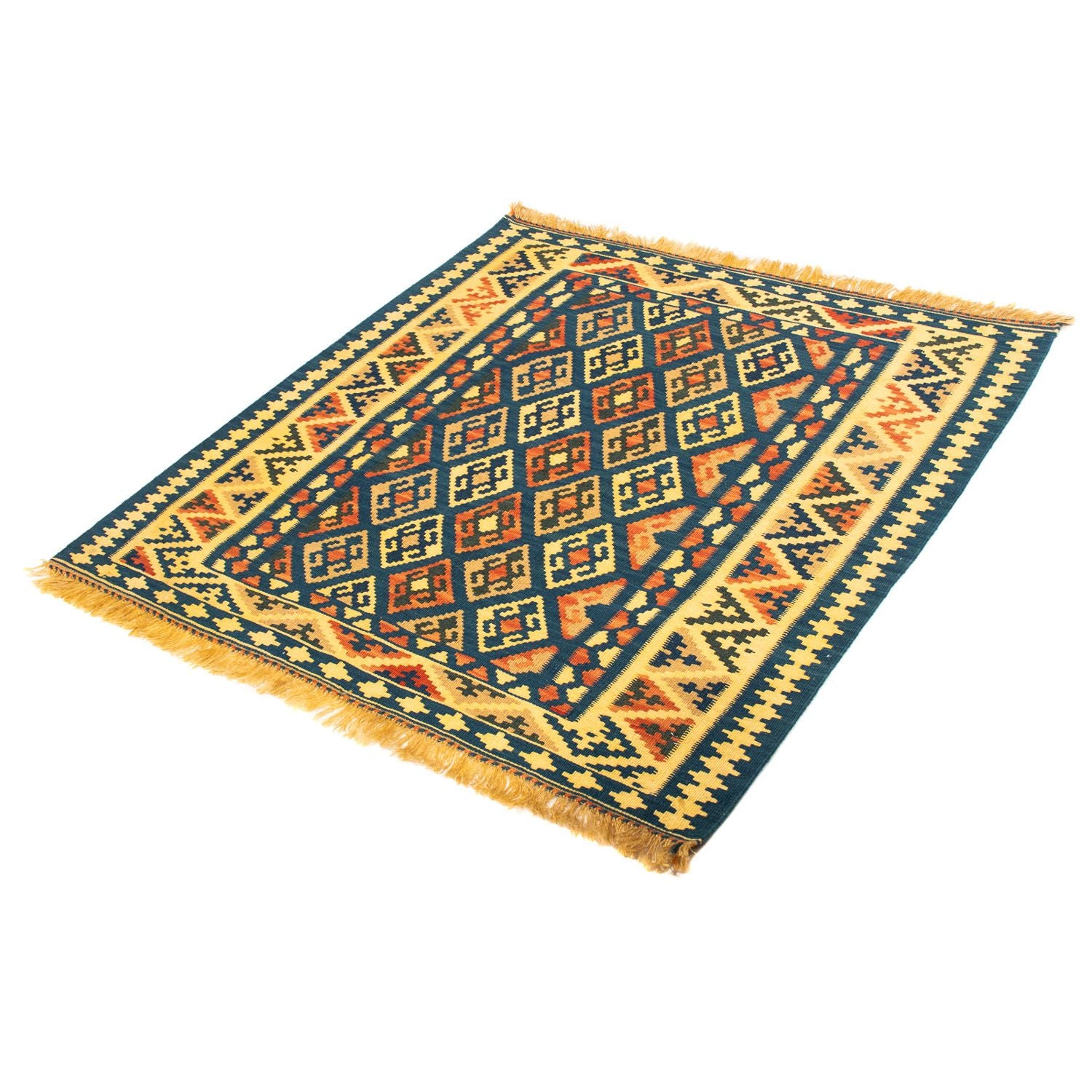 Tappeto Kelim - Orientale quadrato  - 107 x 100 cm - blu scuro