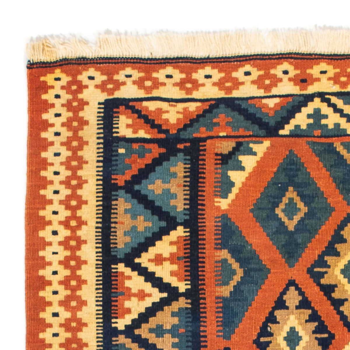 Tappeto Kelim - Orientale quadrato  - 107 x 100 cm - ruggine