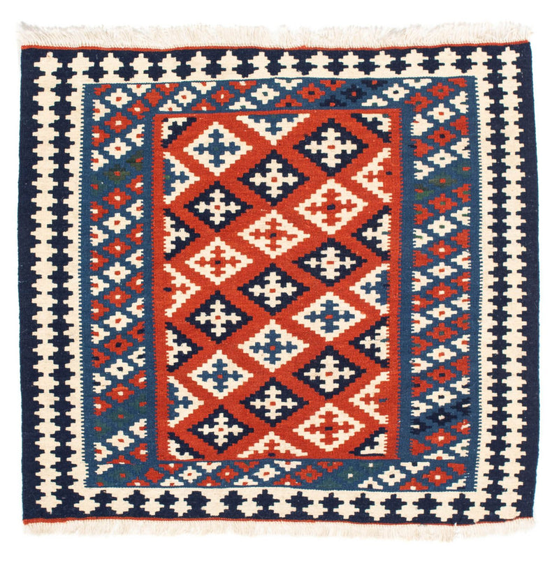 Tappeto Kelim - Orientale quadrato  - 103 x 100 cm - blu scuro