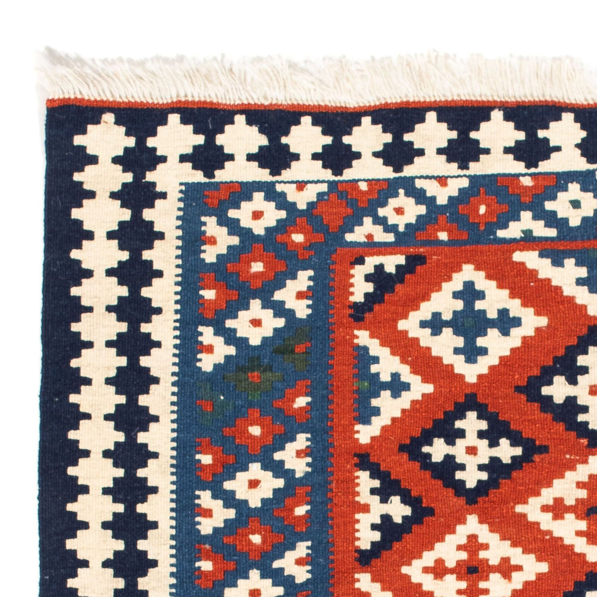 Tappeto Kelim - Orientale quadrato  - 103 x 100 cm - blu scuro