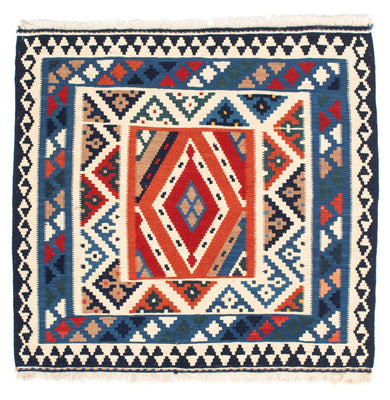 Tappeto Kelim - Orientale quadrato  - 103 x 102 cm - blu chiaro