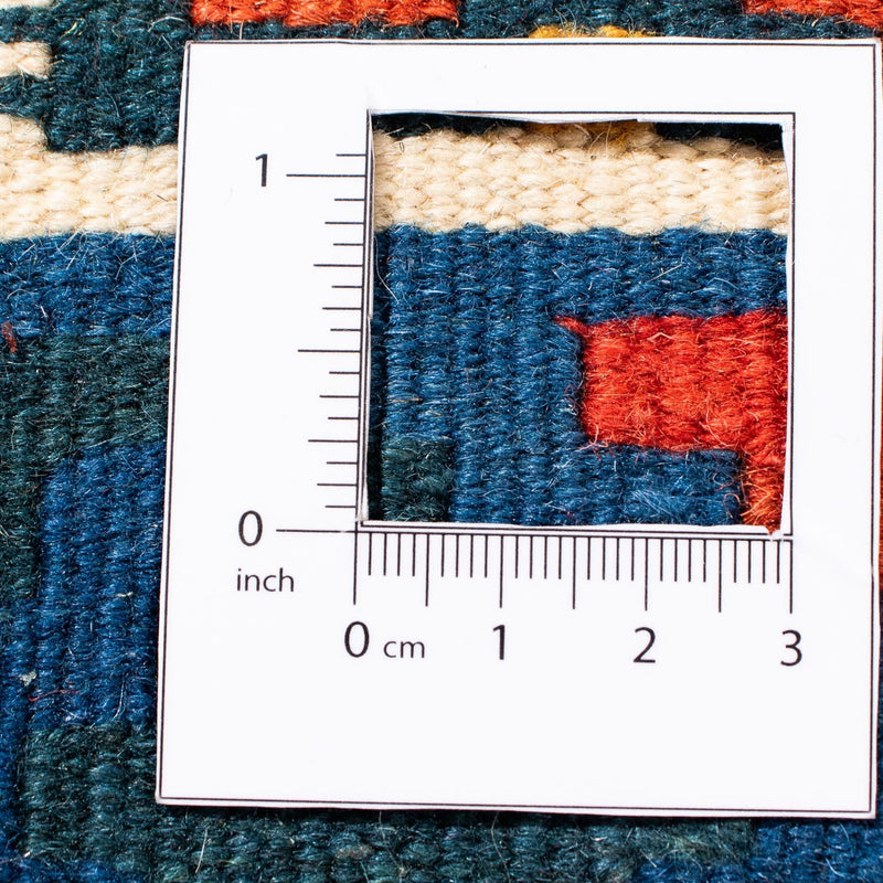 Tappeto Kelim - Orientale quadrato  - 103 x 102 cm - blu chiaro