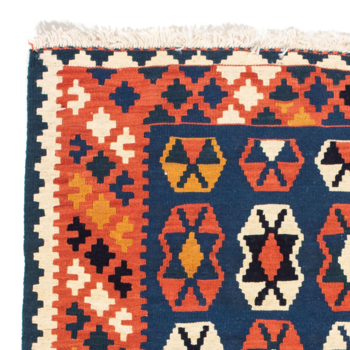 Tappeto Kelim - Orientale quadrato  - 100 x 96 cm - blu scuro
