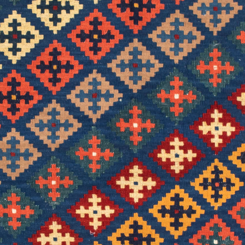 Tappeto Kelim - Orientale quadrato  - 108 x 100 cm - blu scuro