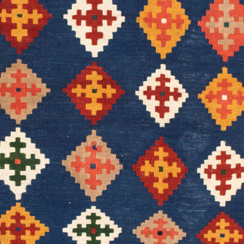 Tappeto Kelim - Orientale quadrato  - 98 x 98 cm - blu scuro