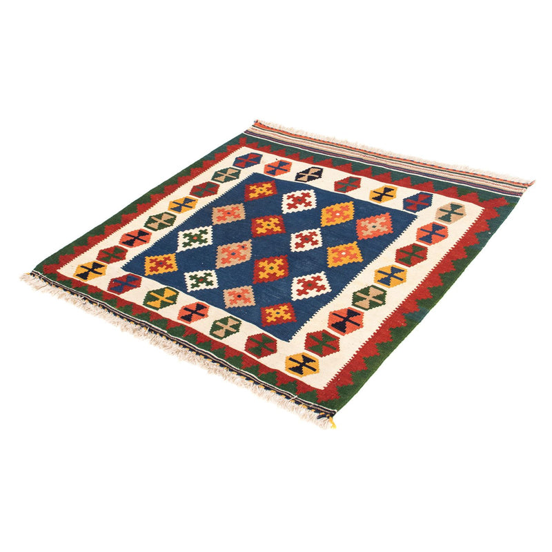 Tappeto Kelim - Orientale quadrato  - 98 x 98 cm - blu scuro