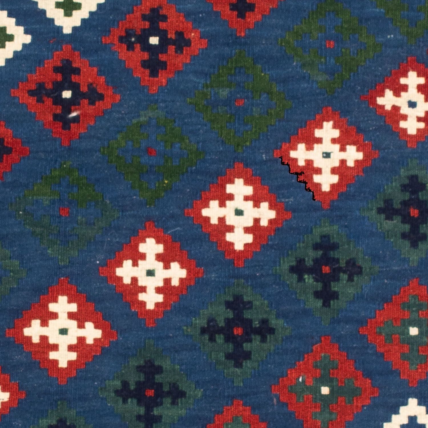 Tappeto Kelim - Orientale quadrato  - 100 x 100 cm - blu scuro