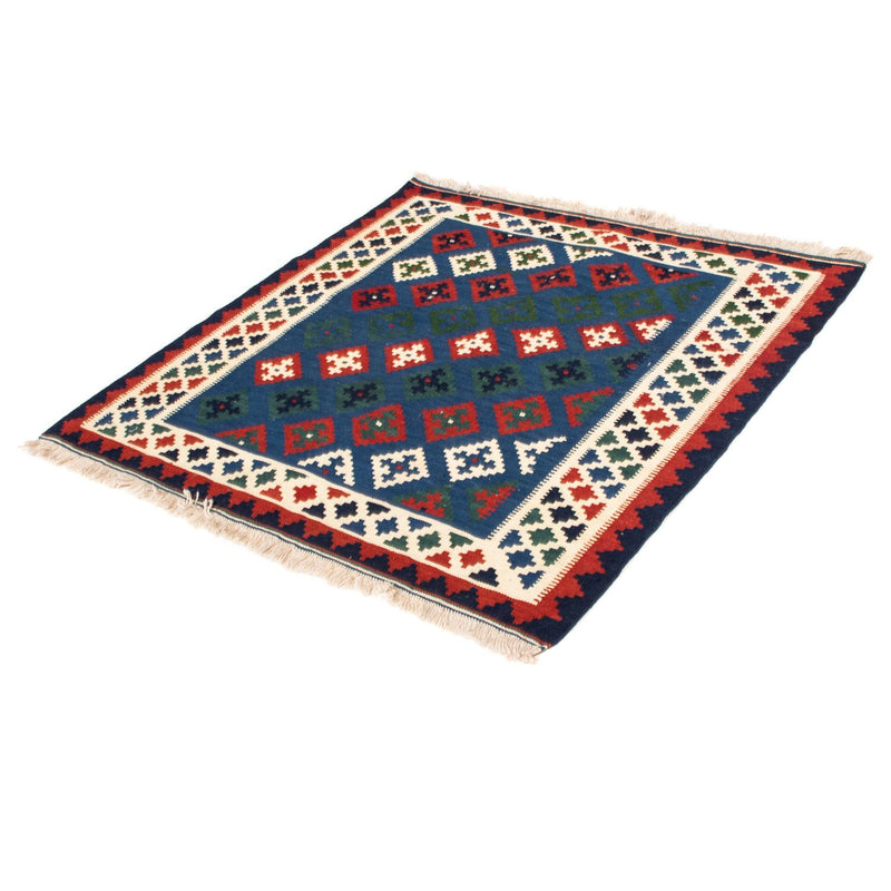 Tappeto Kelim - Orientale quadrato  - 100 x 100 cm - blu scuro