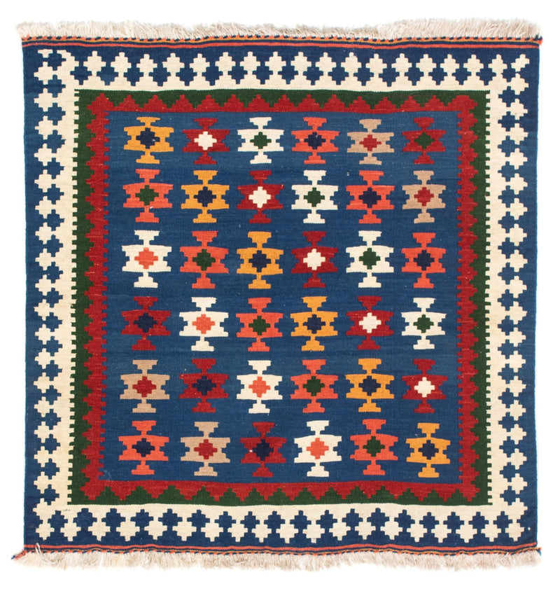 Tappeto Kelim - Orientale quadrato  - 104 x 100 cm - blu scuro