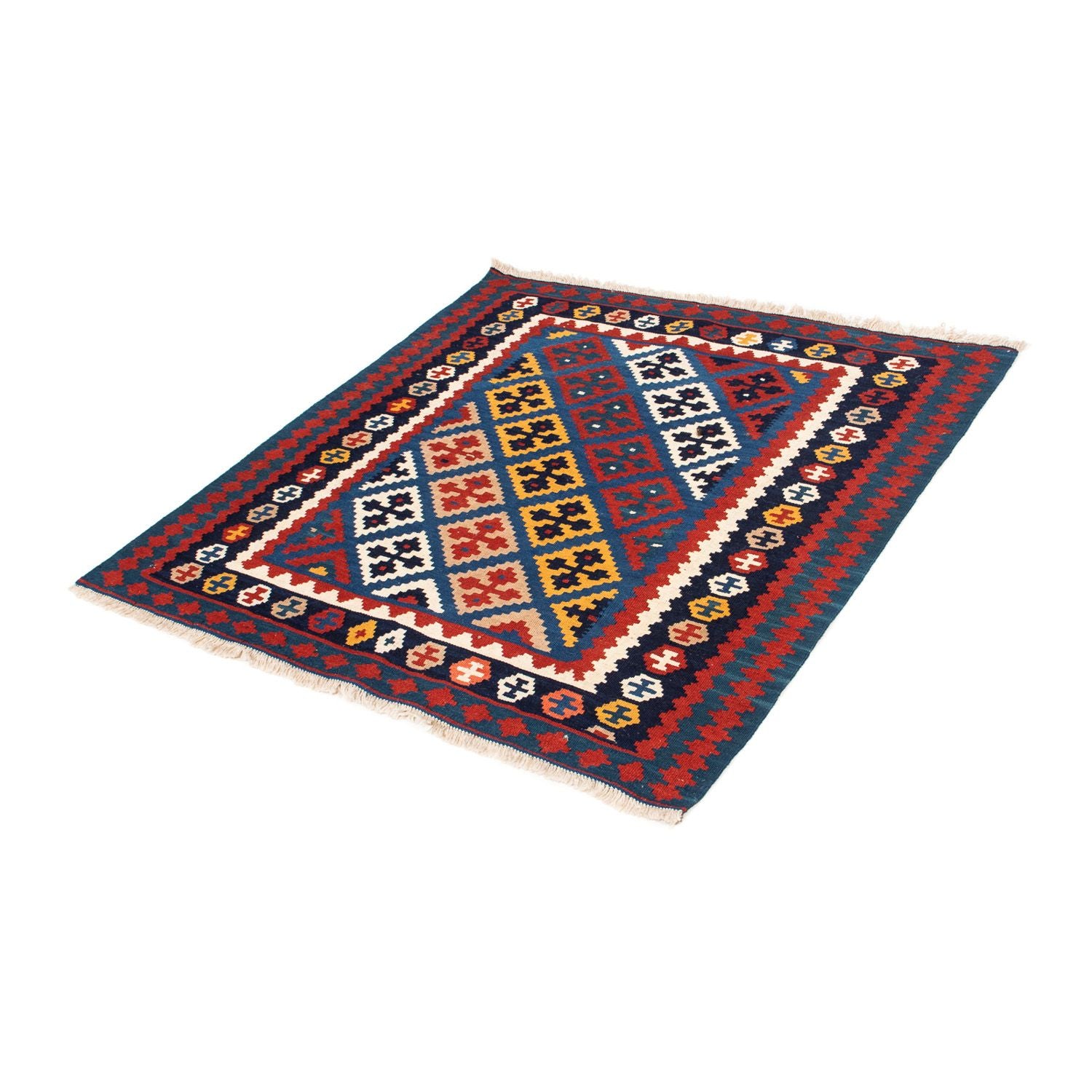 Tappeto Kelim - Orientale quadrato  - 104 x 103 cm - blu scuro