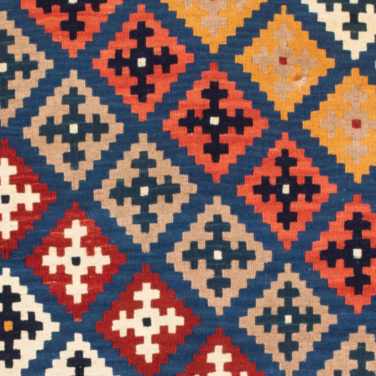 Tappeto Kelim - Orientale quadrato  - 103 x 97 cm - blu scuro