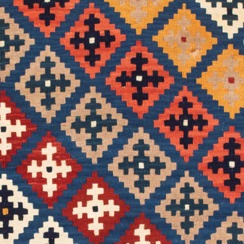Tappeto Kelim - Orientale quadrato  - 103 x 97 cm - blu scuro